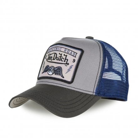 Czapka z daszkiem - Von Dutch Square Patch Trucker (niebieski/szary)