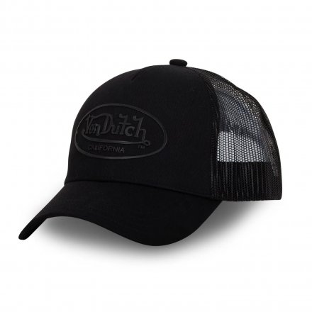 Czapka z daszkiem - Von Dutch Oval Patch Cotton Trucker (czarny)