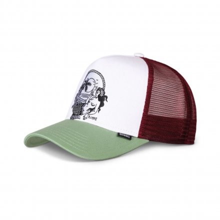 Czapka z daszkiem - Djinns HFT Lazy Mermaid Trucker (biały/czerwony/zielony)