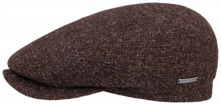 Kaszkiet - Stetson Belfast Wool Rough Flat cap (brązowy/czerwony)