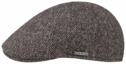 Kaszkiet - Stetson Texas Woolrich Herringbone Flat cap (szary-brązowy)