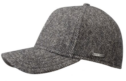 Caps - Stetson Wool Herringbone Baseball Cap (szary)