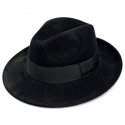 Kapelusze - Gårda Volterra Fedora Wool Hat (czarny)