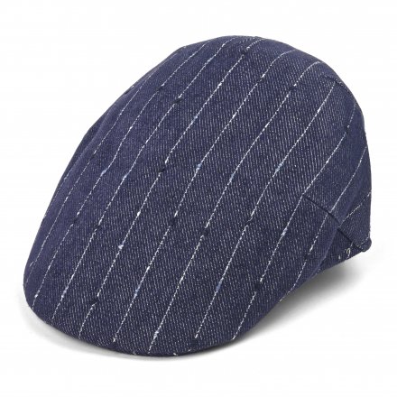 Gubbkeps / Flat cap - Gårda Pomonte Linen Mix Flat Cap (blå)