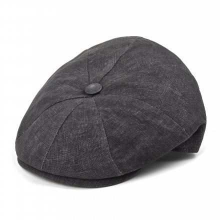 Gubbkeps / Flat cap - Gårda Vero Linen Newsboy Cap (mörkgrå)