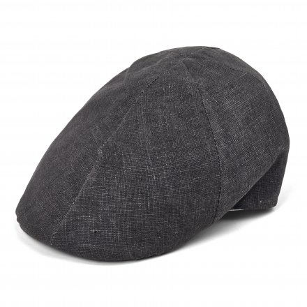 Kaszkiet - Gårda Tallone Linen Flat Cap (ciemnoszary)