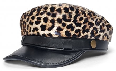 Kaszkiet - Gårda Leopard Fiddler Cap (czarny)
