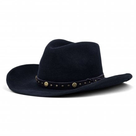 Kapelusze - Gårda Bowmont Crushable Wool felt Western hat (niebieski)