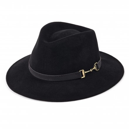 Kapelusze - Gårda Braga Wool felt Fedora (czarny)