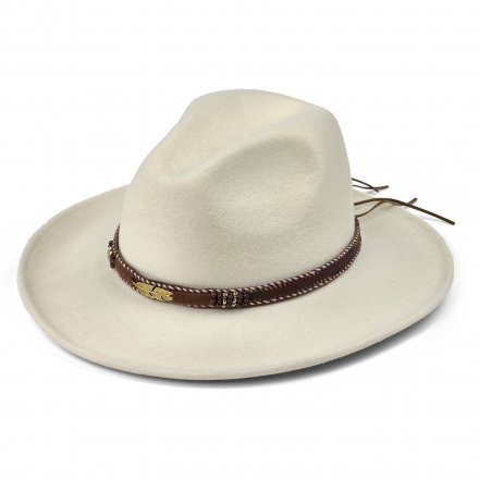 Kapelusze - Gårda Toquerville Crushable Wool felt Western hat (kremowy)