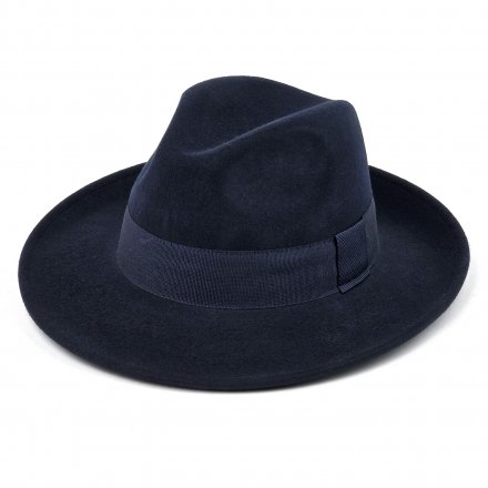 Kapelusze - Gårda Volterra Fedora Wool Hat (granatowy)