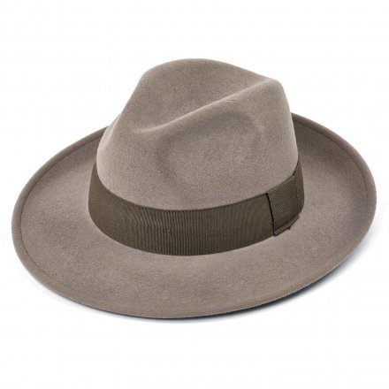 Kapelusze - Gårda Volterra Fedora Wool Hat (szarobrązowy/zielony wojskowy)