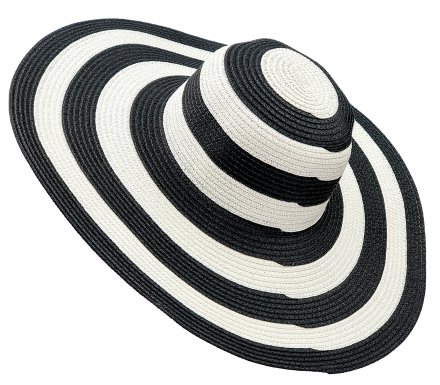 Kapelusze - Gårda Słomkowy kapelusz (czarny/biały)
