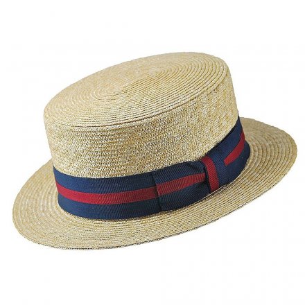 Kapelusze - Straw Boater Hat Striped Band (naturalny)