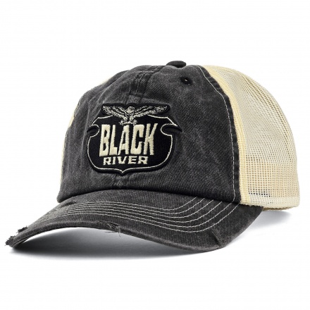 Czapka z daszkiem - Black River Eagle Washed Trucker (czarny/kremowy)