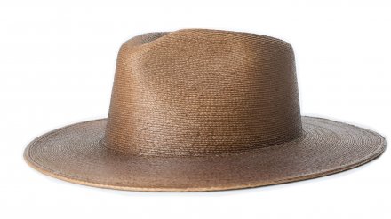 Kapelusze - Brixton Marcos Wide Brim Straw Fedora (brązowy)