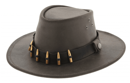 Kapelusze - Jacaru Hunter Oiled Leather Hat (brązowy)