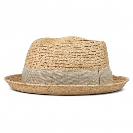 Słomiany kapelusz - Gårda Serreta Raffia Trilby (jasny naturalny/jasnoszary)