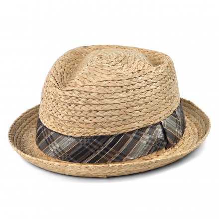 Słomiany kapelusz - Gårda Tarajal Raffia Trilby (jasny naturalny/szary)