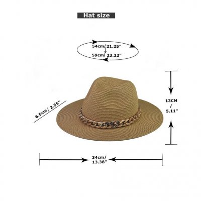 Kapelusze - Gårda Słomkowy kapelusz z łańcuszkiem (naturalny)