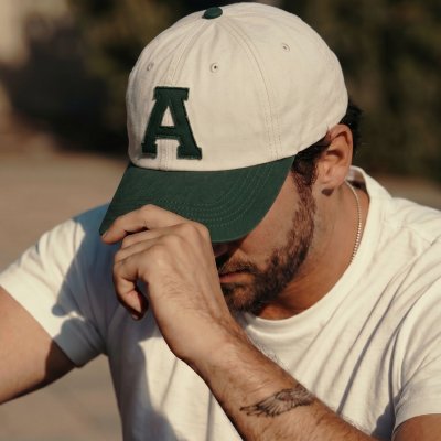 Czapka z daszkiem - Gårda Letter Cap 'A' (biały/zielony)