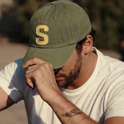Czapka z daszkiem - Gårda Letter Cap 'S' (mech zielony/żółty)