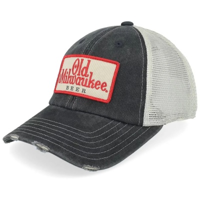Czapka z daszkiem - American Needle Old Milwaukee Orville Trucker (czarny/białawy)