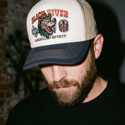 Czapka z daszkiem - Black River Gambler Cotton Cap (ecru/beżowy/granatowy)