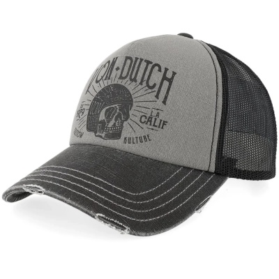 Czapka z daszkiem - Von Dutch Screen Print Trucker (szary)