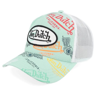 Czapka z daszkiem - Von Dutch Grafitti Trucker (miętowa zieleń/biały)