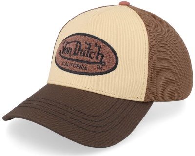 Czapka z daszkiem - Von Dutch Oval Patch Trucker (brązowy/beżowy)