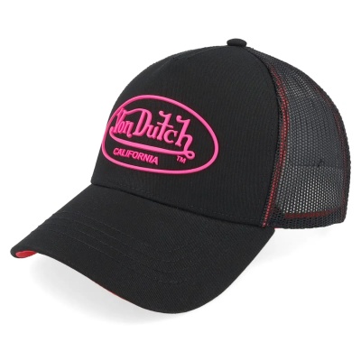 Czapka z daszkiem - Von Dutch Oval Patch Trucker (czarny/różowy)