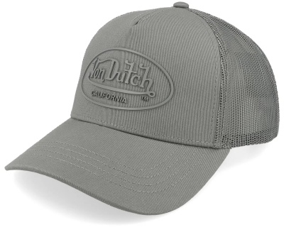 Czapka z daszkiem - Von Dutch Rubber Logo Trucker (szary)
