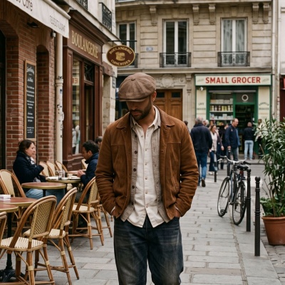 Kaszkiet - Gårda Vero Linen Newsboy Cap (brązowy)