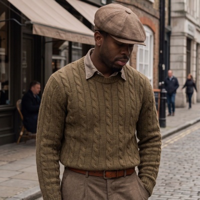 Kaszkiet - Gårda Vero Linen Newsboy Cap (brązowy)