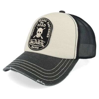 Czapka z daszkiem - Von Dutch Speedway Brand Fastening Trucker (ecru/czarny)