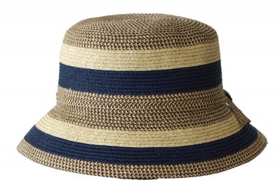 Kapelusze - Jacaru Striped Short Brim Hat (niebieski/beżowy)