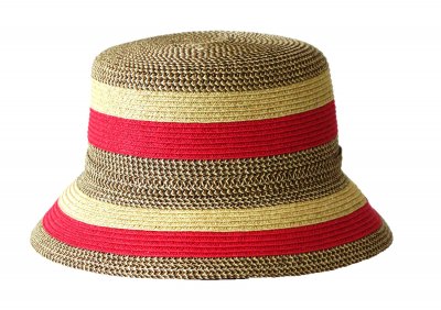 Kapelusze - Jacaru Striped Short Brim Hat (czerwony/beżowy)
