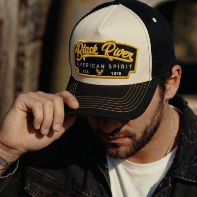 Czapka z daszkiem - Black River Black Yellow Trucker (czarno/biało/żółty)