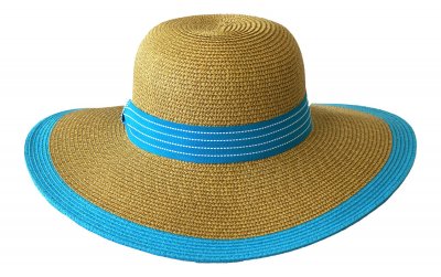Kapelusze - Jacaru Ribbon Detail Hat (niebieski/beżowy)