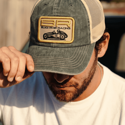 Czapka z daszkiem - Black River Racer Washed Trucker (ciemnozielony/krem)