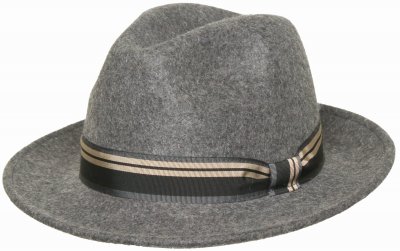 Kapelusze - Gårda Montefalco Fedora Wool Hat (szary)