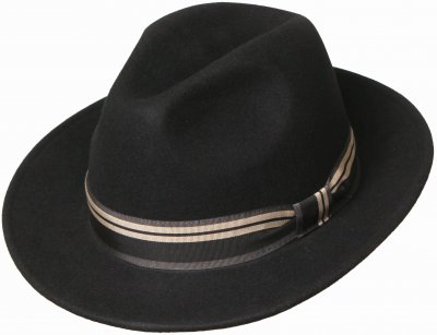 Kapelusze - Gårda Montefalco Fedora Wool Hat (czarny)