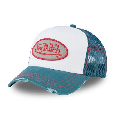 Czapka z daszkiem - Von Dutch Oval Patch Trucker (niebieski/biały)