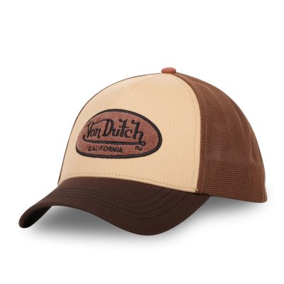 Czapka z daszkiem - Von Dutch Oval Patch Trucker (brązowy/beżowy)