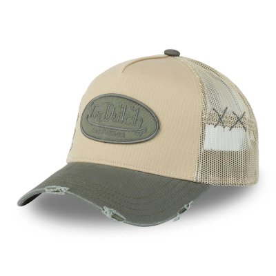 Czapka z daszkiem - Von Dutch Oval Patch Trucker (beżowy/zielony)