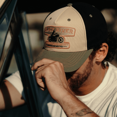 Czapka z daszkiem - Black River Motorcycle Cotton Cap (beżowy/czarny/zielony)