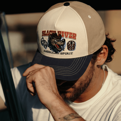 Czapka z daszkiem - Black River Gambler Cotton Cap (ecru/beżowy/granatowy)