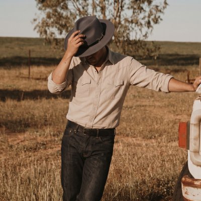 Kapelusze - Gårda Braga Wool felt Fedora (szary)