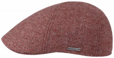 Kaszkiet - Stetson Texas Woolrich Herringbone Flat cap (czerwony)